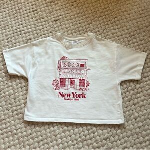 Zara Cream Tee with Red Graphic